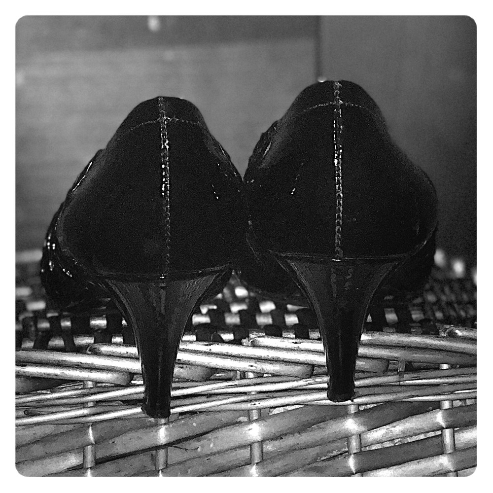 Prada Black Patent Leather Kitten Heels - 38